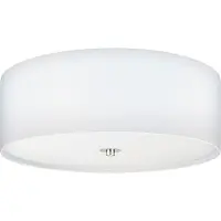 Eglo 94918 Pasteri Plafonnier avec abat-jour en tissu Ø 48cm blanc Lampe