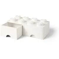 LEGO Brique 8 tenons avec tiroirs - blanc