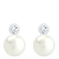 Elli Boucles d'oreilles argent / blanc perle