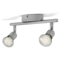 B.K.Licht plafonnier 2 spots LED orientables ampoules 3W GU10 fournies 250lm blanc chaud 3000K éclairage plafond LED cuisine chambre salon