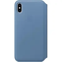 Apple iPhone Xs Max Coque à rabat folio en Cuir Bleuet