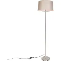 QAZQA Lampadaire moderne en acier avec abat-jour taupe 45 cm - Simplo