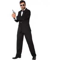 Atosa Agent Costume Noir M-L Enfants