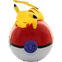 Teknofun Zegar Alarmowy Pikachu Pokeball 18 cm z Podświetlanym Wyświetlaczem LCD