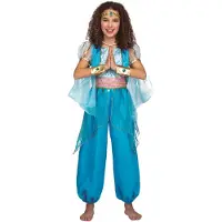 MOM Arab Princess Girl Costume Bleu 7-9 Years Enfants