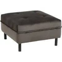 Nordal Pouf en velours bouffant - gris