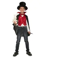MOM I Want To Be A Magician Kids Costume Rouge 3-5 Years Enfants
