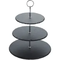 Artesà Slate Tray 3 Round Heights Argenté