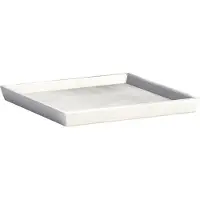 Ecopot's Soucoupe Square 40 Blanc Gris - 35,5 X 35,5 X H. 3,5 Cm