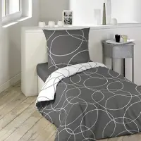 Douceur d'intérieur Parure de lit - - Elton - Microfibre - 200 x 140 cm - Gris