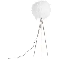 QAZQA Lampadaire style campagnard en acier avec plumes blanches - Feather