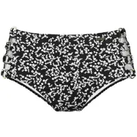 LASCANA Bas de bikini 'Meadow' noir / blanc