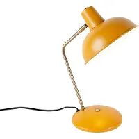 QAZQA Lampe de table intelligente jaune avec bronze incl. WiFi P45 - Milou