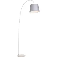QAZQA Lampadaire à arc moderne avec abat-jour gris - Bend