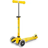 Micro trottinette pour enfants Mini Deluxe LED jaune - Réglable et durable