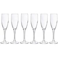 COSY&TRENDY Lot De 6 Flûtes À Champagne En Verre, Transparent, 19 Cl