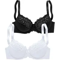 Petite fleur Soutien-gorge noir / blanc