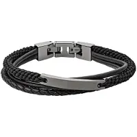 Fossil Bracelet noir / argent