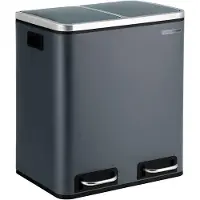 OEM Poubelle à pédale de 30 litres, noire, 41 x 36 x 47 cm