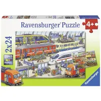 Ravensburger 2 x 24 pièces Kinder Puzzle Trubel am Bahnhof 09191