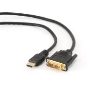 Cablexpert 5m, HDMI/DVI, M/M DVI-D Noir - Câbles vidéo et adaptateurs (HDMI/DVI, M/M, 5 m, HDMI, DVI-D, Or, Noir, Mâle/Mâle)