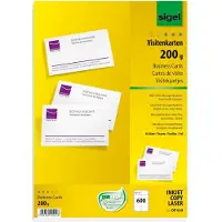 Sigel Business Card Dp939 - Blanc Brillant - 85 X 55 Mm - 200 G/M² - 600 Carte(S) (60 Feuille(S) X 10 Cartes De Visite