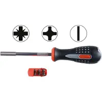 Bahco 808050A - Tournevis porte-embouts 1/4" pour vis Phillips/Pozidriv/à fente/TORX