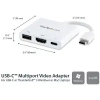 StarTech.com .com Adaptateur USB-C vers HDMI - Blanc - 4K 30Hz - Compatible Thunderbolt 3 - avec Power Delivery (USB PD)
