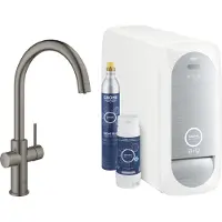 GROHE Küchenarmatur mit Filterfunktion Blue hard graphite gebürstet 31455