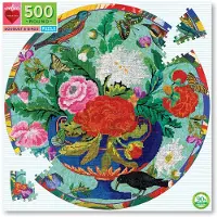 Eeboo Puzzle rond fleurs et oiseaux 500 pièces