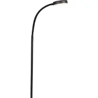 QAZQA Lampadaire moderne noir avec LED réglable - Trax