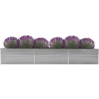 vidaXL Lit surélevé de jardin Acier galvanisé 480x80x77 cm Gris