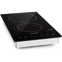 Klarstein Plaque Vitroceramica 3000W, Plaque de Cuisson Electrique à Vitroceramica, Plaque VTC 2 Feux, Tables de Cuisson Portable, Contrôle Tactile, Rechaud Electrique, Cuisinière Electrique Puissante