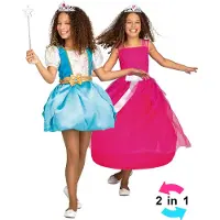 MOM Magic Princess Girl Costume Bleu 7-9 Years Enfants