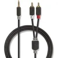 Nedis Câble 3,5 mm vers RCA 10 Mètres Gris