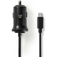 Nedis chargeur de voiture - 12 W - 1x 2.4 A - nombre de sorties : 1 - câble Micro USB (fixe) - 1.00 m - Single Voltage Output
