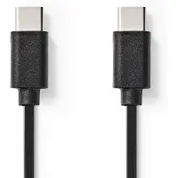 Nedis Câble USB - USB 2.0 - USB-C mâle - USB-C mâle - 60 W - 480 Mbps - Nickelé - 1,00 m - Rond - PVC - Noir - Boîte