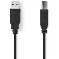 Nedis Câble USB - USB 2.0 - USB-A mâle - USB-B mâle - 480 Mbps - Nickelé - 5,00 m - Rond - PVC - Noir - Blister