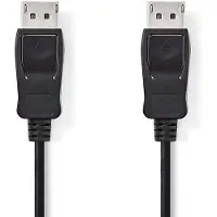 Nedis Câble Displayport - DisplayPort mâle - DisplayPort mâle - 4K@60Hz - plaqué or - 2.00 m - rond - PVC - noir - boîte