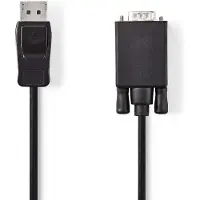 Nedis N CCGP37300BK10 - Câble DisplayPort mâle> VGA mâle 1 m - câble - numérique/affichage/vidéo (CCGP3 (1 m), Câble vidéo, Noir