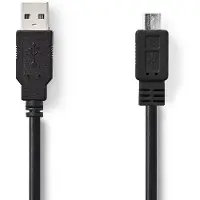 Nedis USB-Kabel 2.0 USB-A-St. USB-Micro-B-St. 480Mbps PVC 1m sw CCGW60500BK10