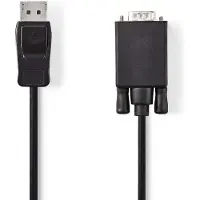 Nedis Adapter cable - DisplayPort (M) to HD-15 (VGA) (2 m), Câble vidéo, Noir