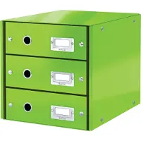 Leitz Module à 3 tiroirs Click + Store , en carton, vert
