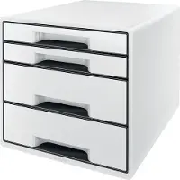 Leitz Wow Desk Cube 4 Drawers 2 Large And 2 Small Buc Drawers Blanc Enfants