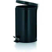 kela Poubelle à pédale Silent Close Kilian Métal noir mat 39cmh 25cmØ 12L, 10931