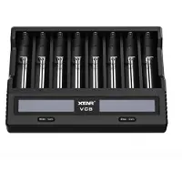 XTAR VC8 - Chargeur pour batteries Li-Ion 3,6V - 3,7V et NIMH 1,2V