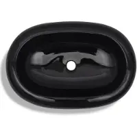 vidaXL Washbe, Keramik, Oval, Schwarz