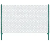 vidaXL Clôture grillagée avec poteaux acier 25 x 1,5 m vert