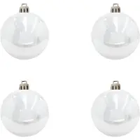 Europalms Boule décorative 10cm, blanche 4x (4x)