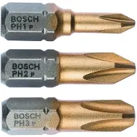 Bosch Set d'embouts de tournevis doubles Max Grip (PH) PH1, PH2, PH3, 25 mm